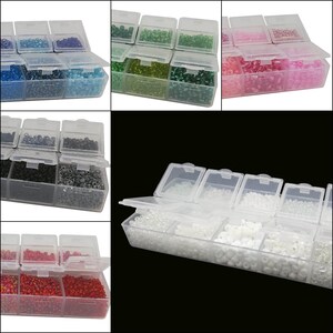 Set perline Rocailles con scatola Set colori 120g perle di vetro colorate Perline Rocailles 2 mm 3 mm 4 mm con scatola di selezione
