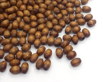 400 natural wooden beads 5 x 3 mm oval brown mini wooden spacer beads jewelry crafts wood beads pearl