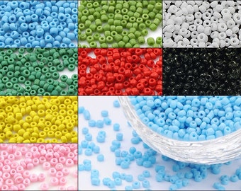 20g / 100g Opak Rocailles Perlen 3mm 8/0 Glasperlen Roccailles, Glass Seed Beads Farbauswahl