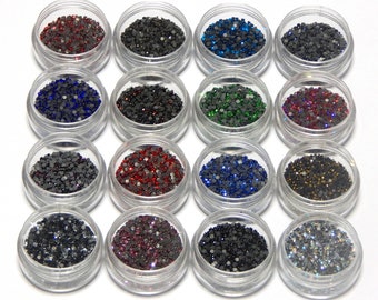 30,000 hotfix rhinestones, 2 mm SS6 AAA quality, iron-on 15 colors with sorting box glitter stones rhinestone glass rhinestone beads