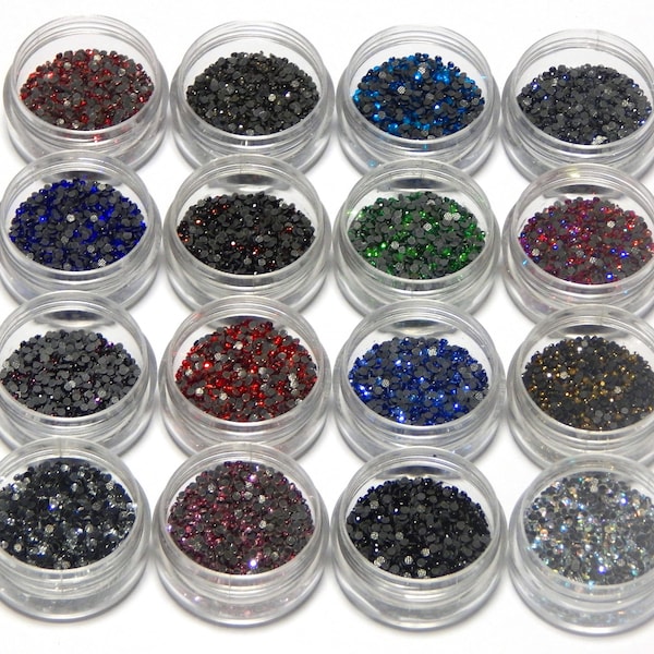 30 000 strass hotfix, 2 mm qualité SS6 AAA, thermocollants 15 couleurs avec boîte de tri pierres scintillantes strass perles de strass en verre