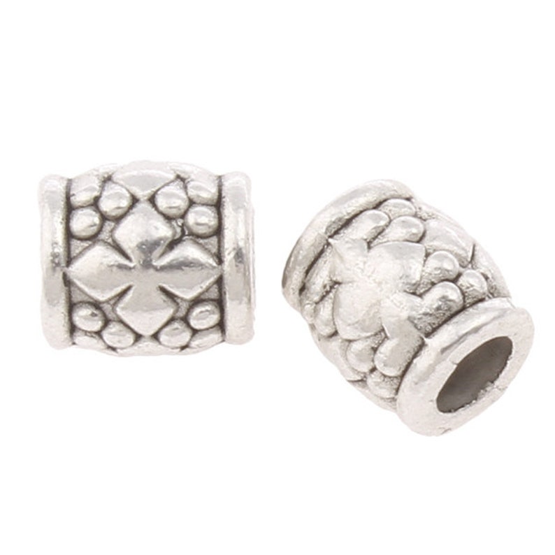 Tibetan Barrel Spacer Beads 6mm Antique Silver 30 Pcs Art Hobby Jewellery Making