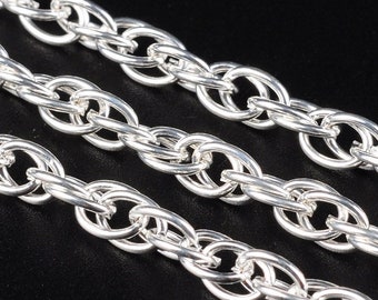 3 Meter Silber 4 mm Gliederkette Rund Ring Metallkette Schmuckkette Meterware zur Schmuckherstellung von Halsketten Armband DIY Basteln