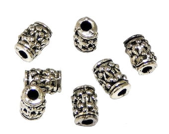 40 Metallperlen 8mm Zwischenteile Tibet Silber Perlen Spacer Tube/Röhre Zwischenperlen Für Basteln Schmuck Kette Armband Schmuckteile
