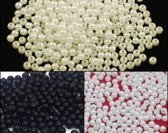 Wax beads 3/4/6/8/10 mm plastic beads table decoration wedding acrylic round wire stars scatter decoration mother of pearl craft wax beads