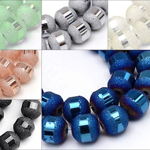 100 Electroplated 6 mm Color Choice Glass Beads Matt with Silver Plated 1 Strand Shiny Crystal Beads Jewelery Crafts