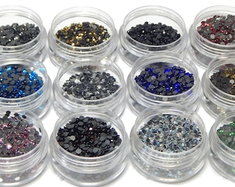 12000 Hotfix Strasssteine 3mm SS10 AAA Qualität zum Aufbügeln 12 Farben mit Sortierbox Glitzersteine Rhinestone Glass Strass Perlen