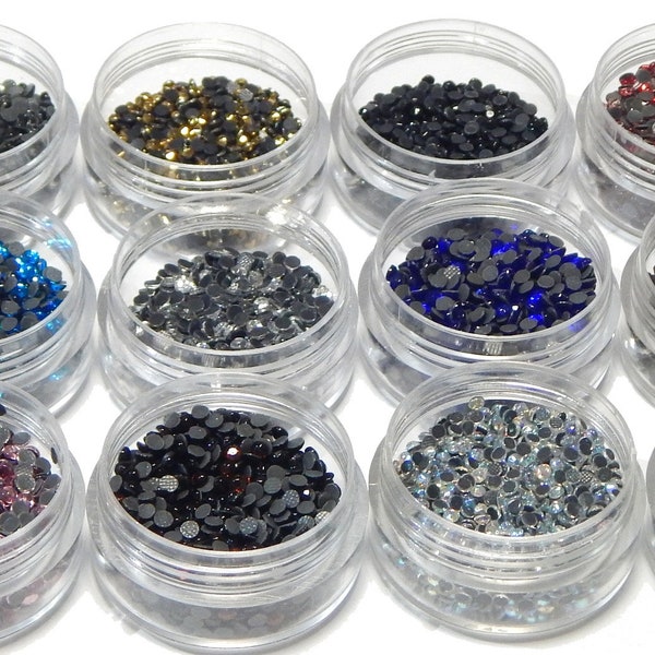 12000 strass hotfix 3 mm SS10 qualité AAA à thermocoller 12 couleurs avec boîte de tri pierres pailletées strass perles strass en verre