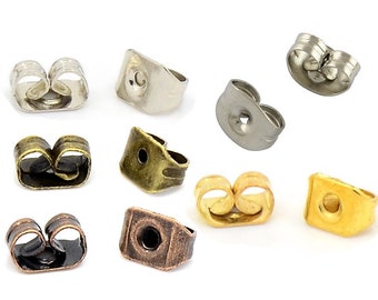 100 oormoer 5 mm metalen oorbel stop sluiting stud kleurkeuzes goud zilver brons koper sieraden ambachten