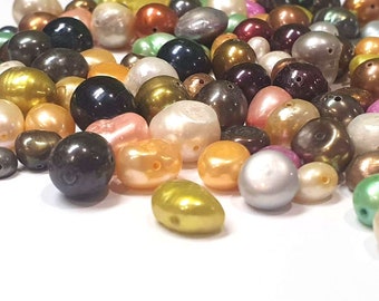 25 freshwater pearls 10 mm colorful natural baroque cultured pearls keshi for bracelet necklace earrings jewelry craft pearl