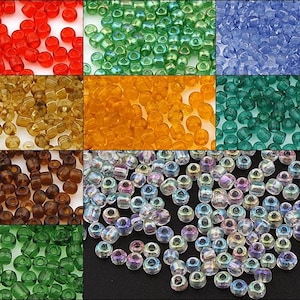 Perle di vetro Rocailles Perle trasparenti 3 mm 8/0 Nero - Rosso - Bianco - Verde - Blu - Rosa 20g / 100g Perle di vetro Roccailles, perline di vetro