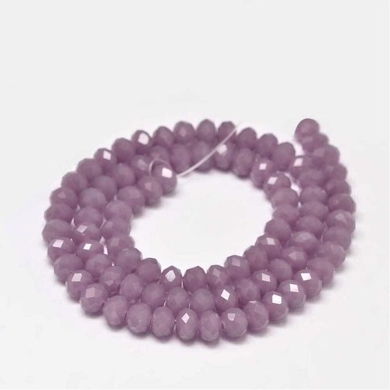 20 Jade Stein Perlen 6mm Violett Rondelle Halbedelstein Edelstein Strang G686