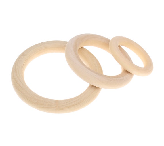 Wooden Rings Natural Colorless Beech Wood Children's Wooden Jewelry Crafts  Decorative Wooden Ring Choose the Size -  Hong Kong