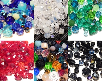 Glasperlen Böhmische Kristallperlen CZ Tschechische Glasschliffperlen 250 Stück Gemischte Größen Farbenmix Perlenset