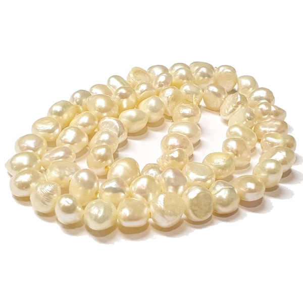 30 perle d'acqua dolce da 6 mm, perle coltivate gialle naturali a chicchi di riso, Keshi, per bracciale, collana, orecchini, gioielli, perle artigianali