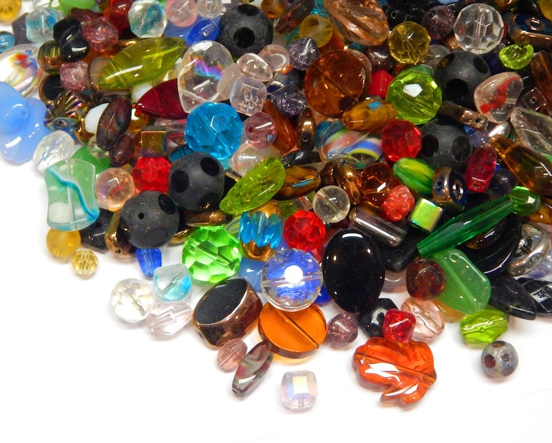 Glasperlen 500g / 1kg Gemischt Kristall Perlenmischung 4mm bis 30mm Rund Oval Würfell Tube für Schmuck Basteln Großhandel Bild 3