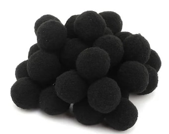 Pompons Schwarz 10/15/20/25/30 mm Bommel Pompon Nähen Tilda Basteln Borte bälle Flauschigen Plüsch Bälle für Lustige DIY Kreative Handwerk