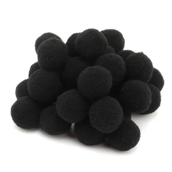 Pompons Schwarz 10/15/20/25/30 mm Bommel Pompon Nähen Tilda Basteln Borte bälle Flauschigen Plüsch Bälle für Lustige DIY Kreative Handwerk