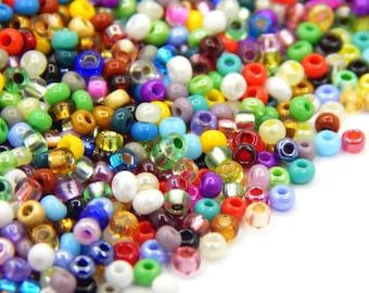 Rocailles beads 2 mm Preciosa Ornela Czech 9000 pieces glass beads 11/0 mixed color, seed beads 100g