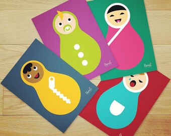 12 birth prediction cards / Baby shower