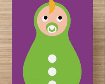 Prognosis card / birth / pregnancy / blond / red baby