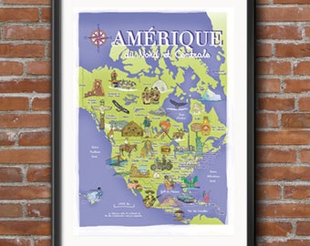 Map / Poster / North America / Illustrations