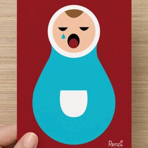 Carte pronostics de naissance /grossesse / Baby Shower / Bébé châtain