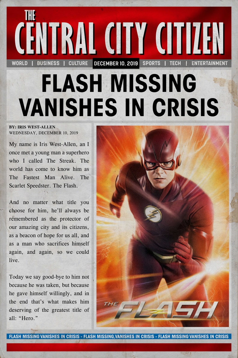 Hero Missing in Crisis Newspaper Article 20 Inch X 30 Inch 300dpi ...