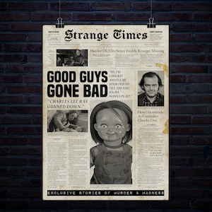 Tidningsartikel om Good Guys Gone Bad, 20 x 30 tum, 300 Dpi, digital nedladdning, affisch
