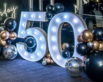 Big Birthday numbers whith light up  | Event 30th Birthday Party | Light up Number | 3D number