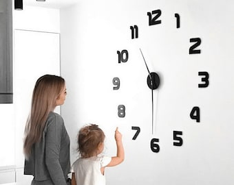 Extra large WALL CLOCK 80-120 cm / 30-50 in | Simple Clock | Minimalist wall clock large