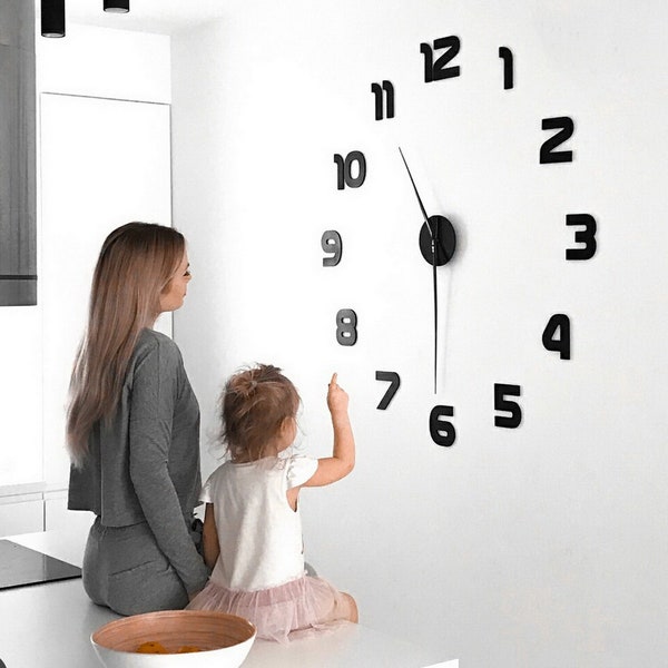 Extra large WALL CLOCK 80-120 cm / 30-50 in | Simple Clock | Minimalist wall clock large