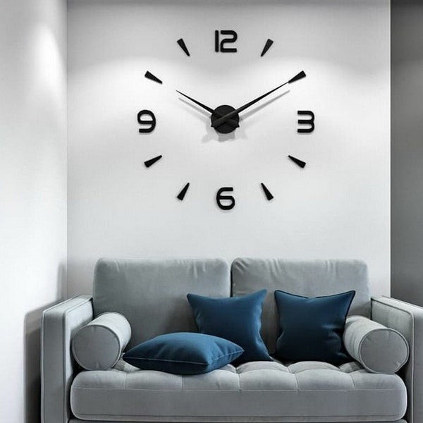Horloge murale extra large | Horloge de chambre 30-50 in | Simple Clock | Horloge murale minimaliste grande