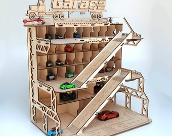 Montessori-Inspired Wooden DIY Toy Car Garage for Pretend Play and Learning