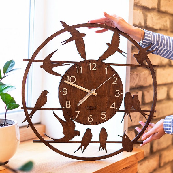 Birds Wall Clock Etsy