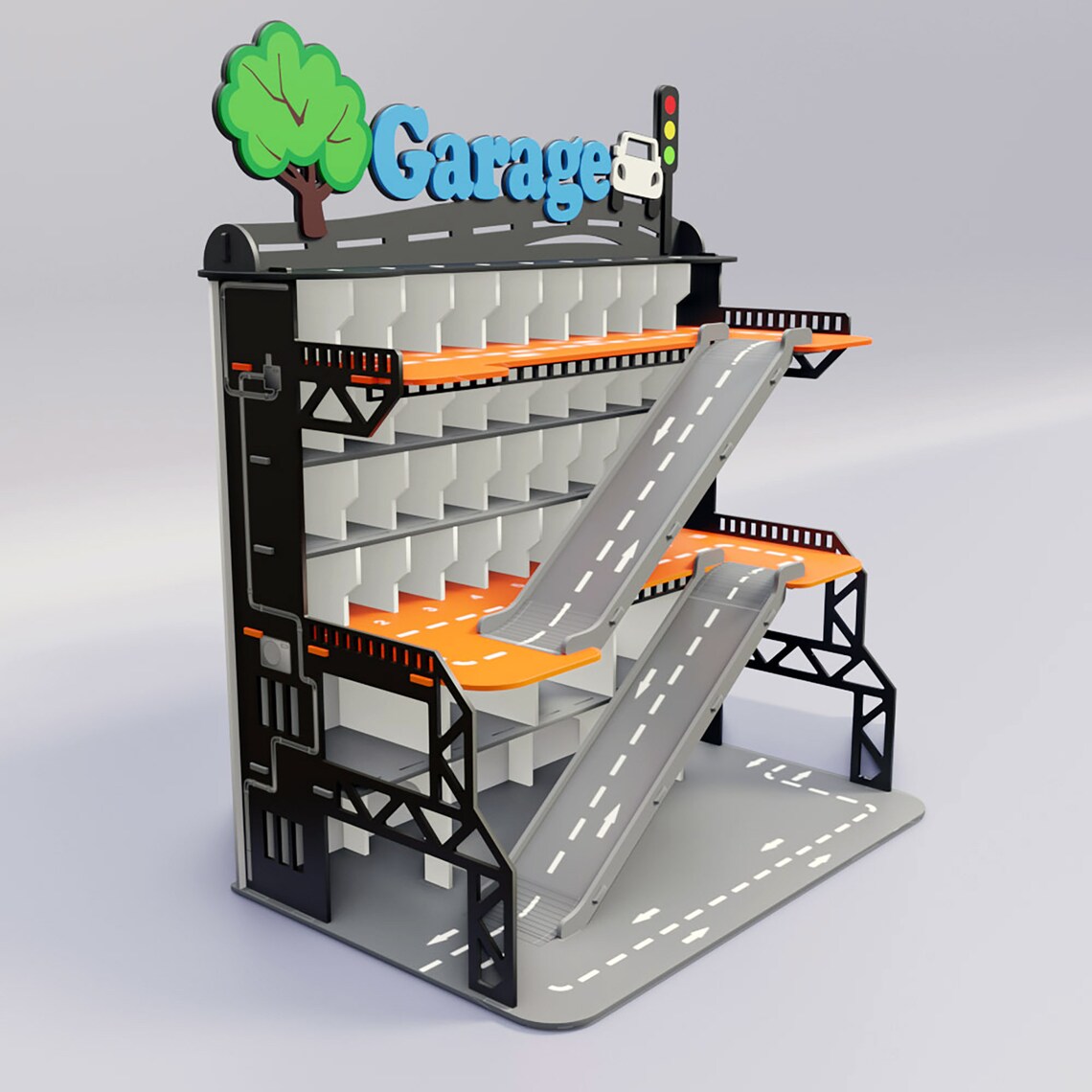 Toy Cars Storage in Wooden Garage With Custom Name Toddler Etsy