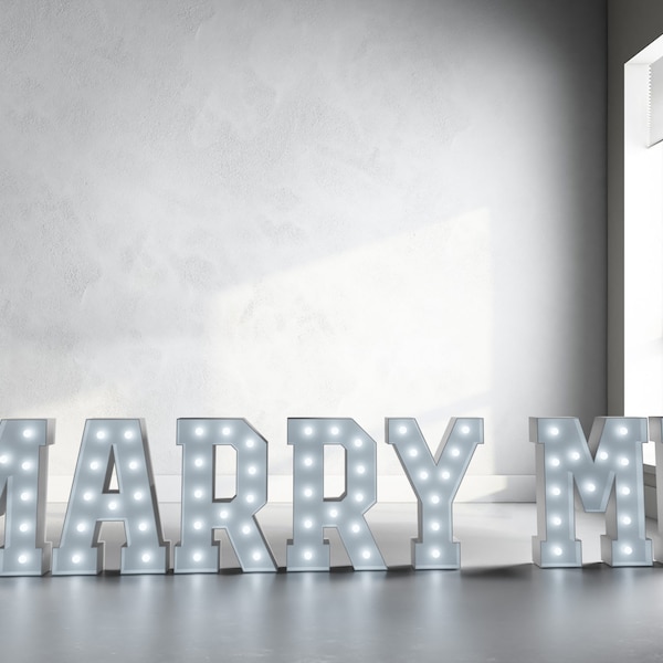 Marry Me Light up Letter Etsy