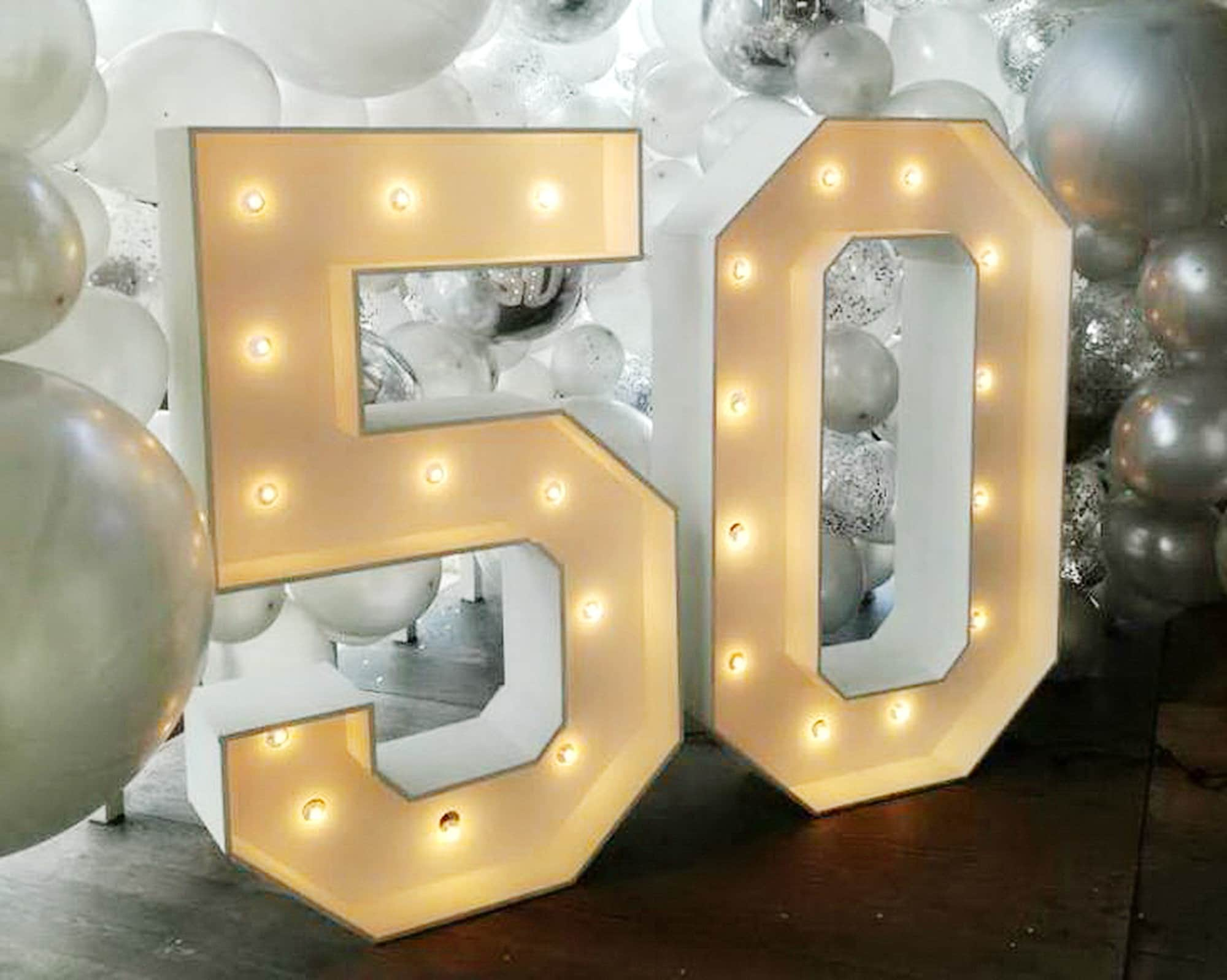 8 Light up Number, Cardboard Number, Battery Operated, Marquee Number,  Birthday Decorations, 