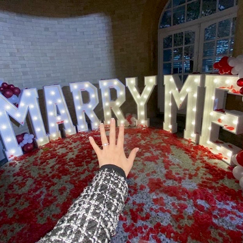 Marry Me Sign Light up Letters Wedding Sign Big Etsy