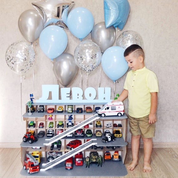 wooden toy car storage