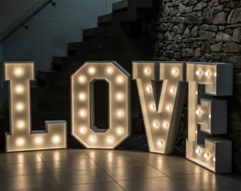 Big letters LOVE with lamps for Party Decor | Lights Decor for wedding | Custom wedding letters | Large Party Decor for event