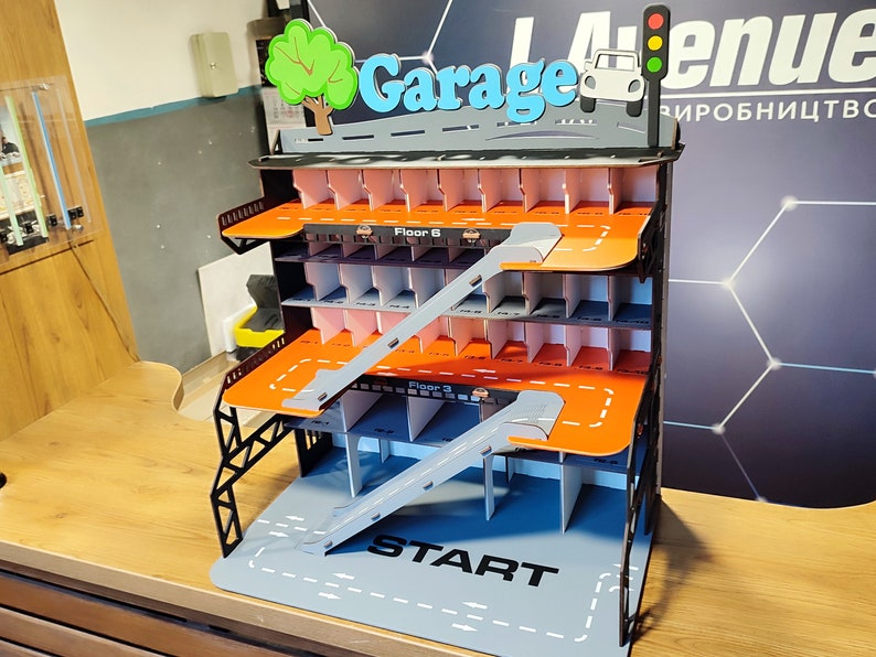 Big Car Garage Storage for Toy Car Hot Wheels Storage Wooden Etsy