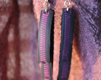 Recycled & Stitched Bike Tube Earrings