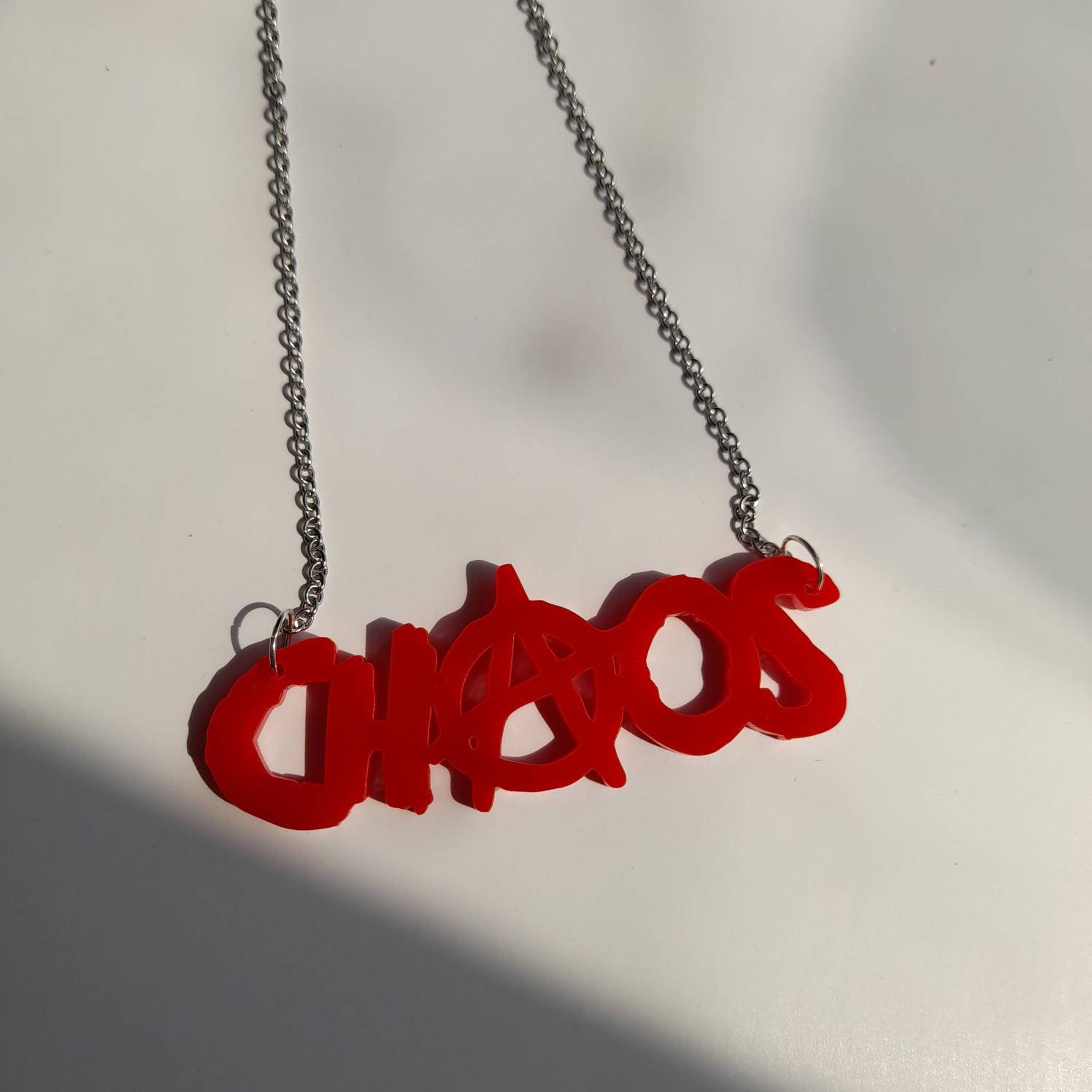 Chaos Anarchy Necklace / punk anarchist acrylic jewellery