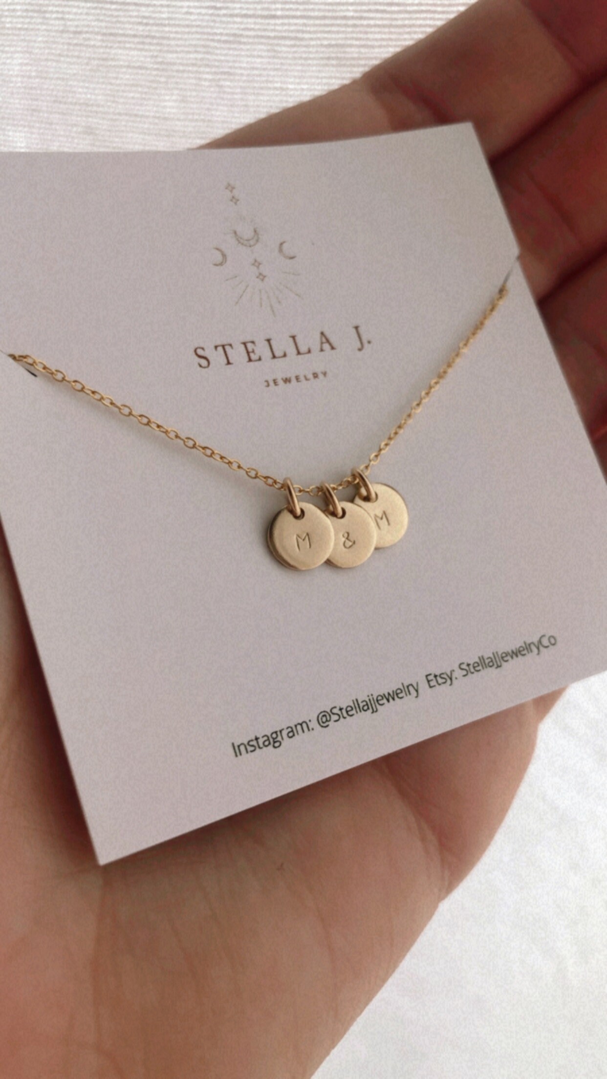 Mini Charm Necklace Gold Filled Necklace Initial Necklace Etsy UK