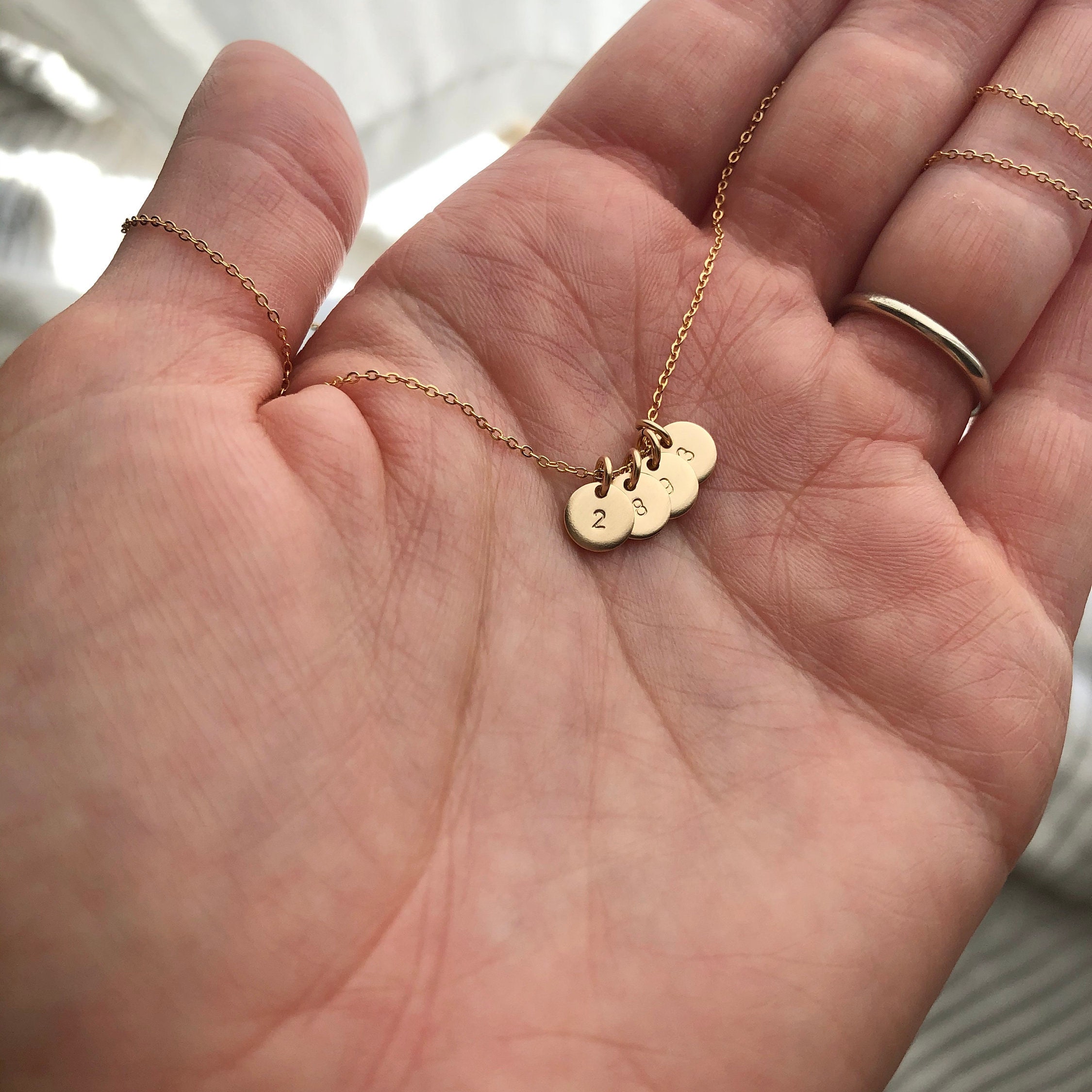 Mini Charm Necklace Gold Filled Necklace Initial Necklace Etsy UK