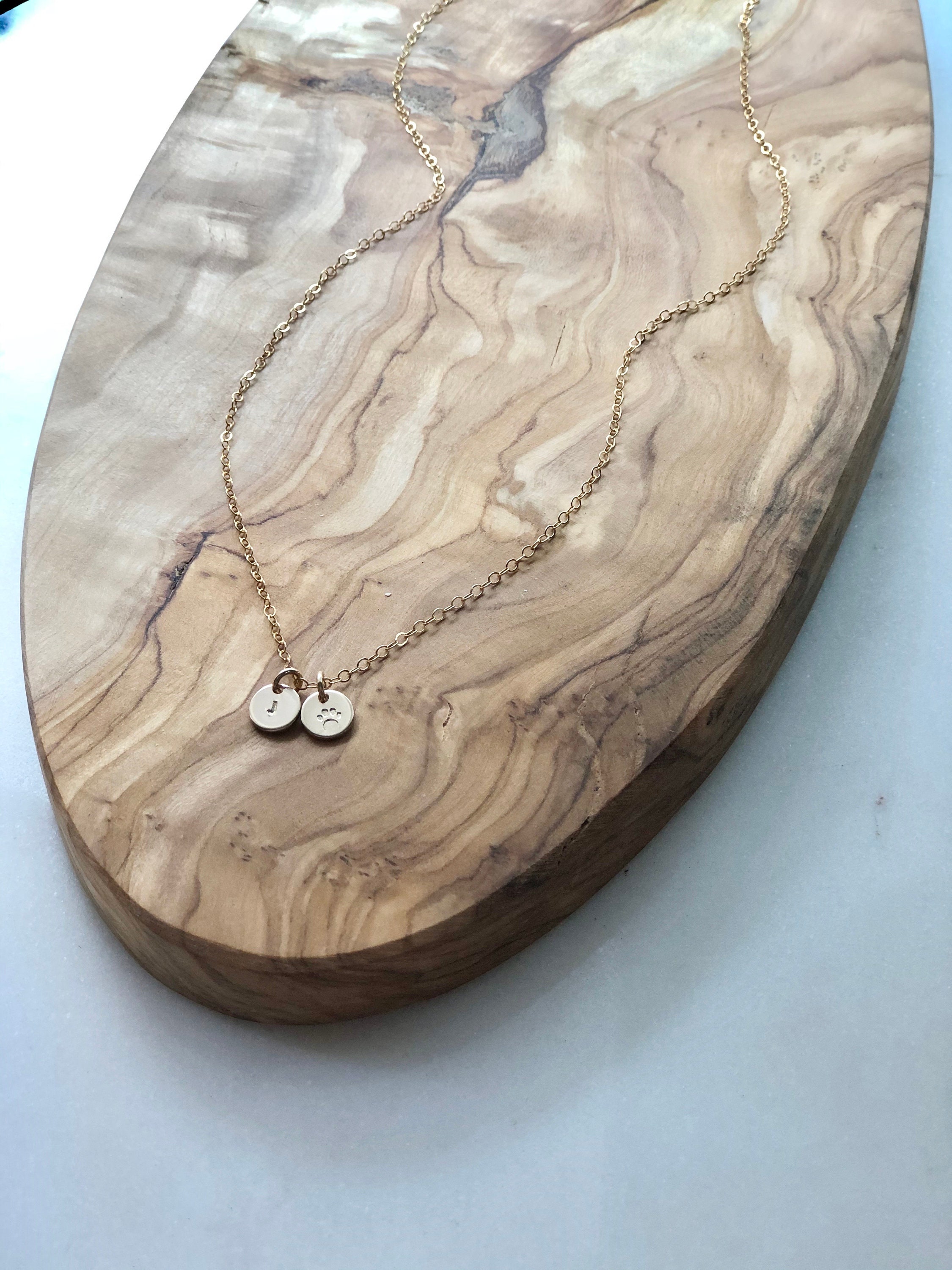 Mini Charm Necklace Gold Filled Necklace Initial Necklace Etsy UK