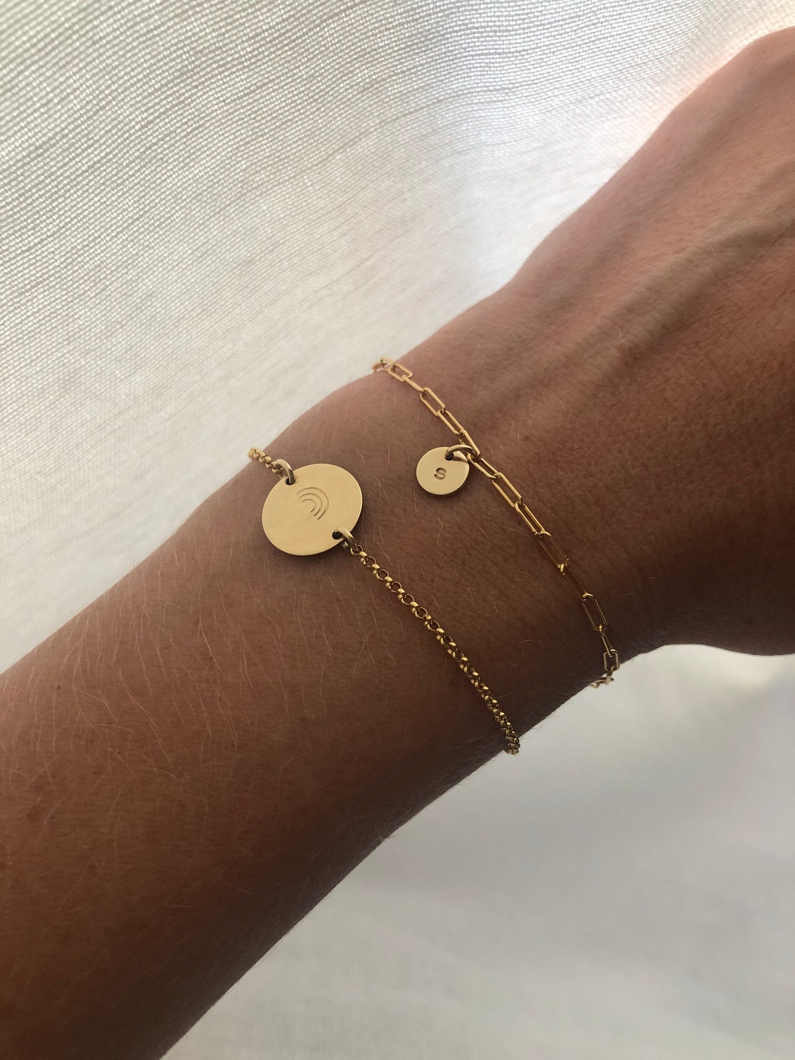 Paperclip Bracelet Gold Bracelet Charm Bracelet Gold Etsy