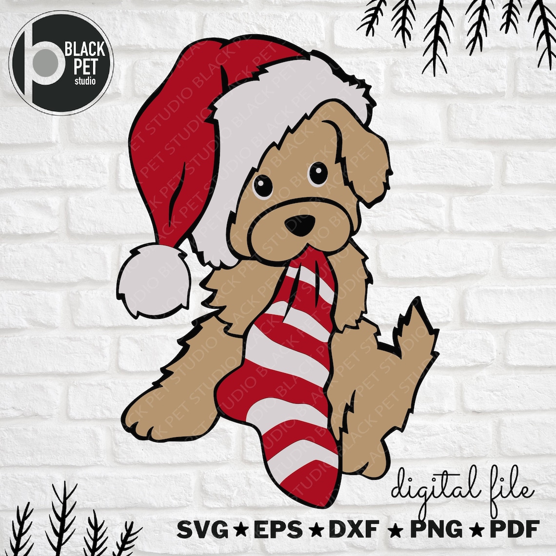 Christmas Dog Svg Christmas Svg Christmas Dog Svg File Christmas Decor