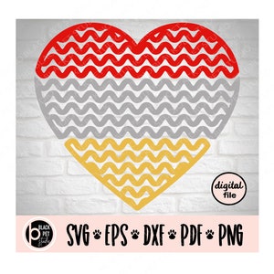 Cuore colorato SVG - Cuore Svg - San Valentino  - Vector File digitale - Disegno digitale per Silhouette, Cricut e ScanNcut - File di taglio